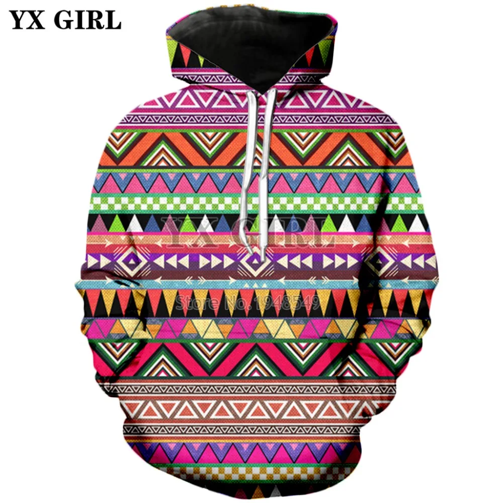 YX GIRL брендовая одежда Ретро стиль толстовки с изображением тотема племени ацтеков 3d печать Толстовка Новая мода Мужская wo мужская толстовка с капюшоном