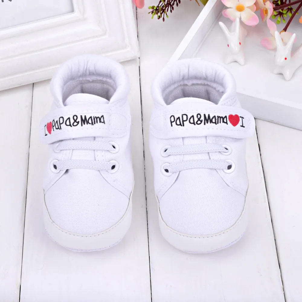 Love Papa& Mama/принт с буквами для детей; обувь для младенцев; тканевые кроссовки для мальчиков и девочек; обувь для малышей; нескользящая Мягкая подошва; 40