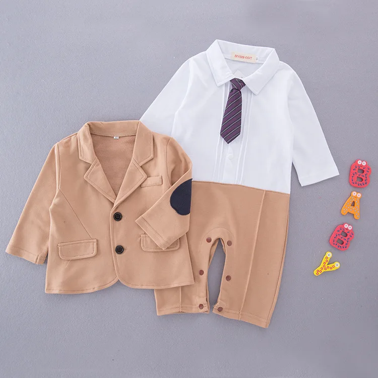 Новинка Одежда для малышей с длинными рукавами маленьких джентльменов Детская