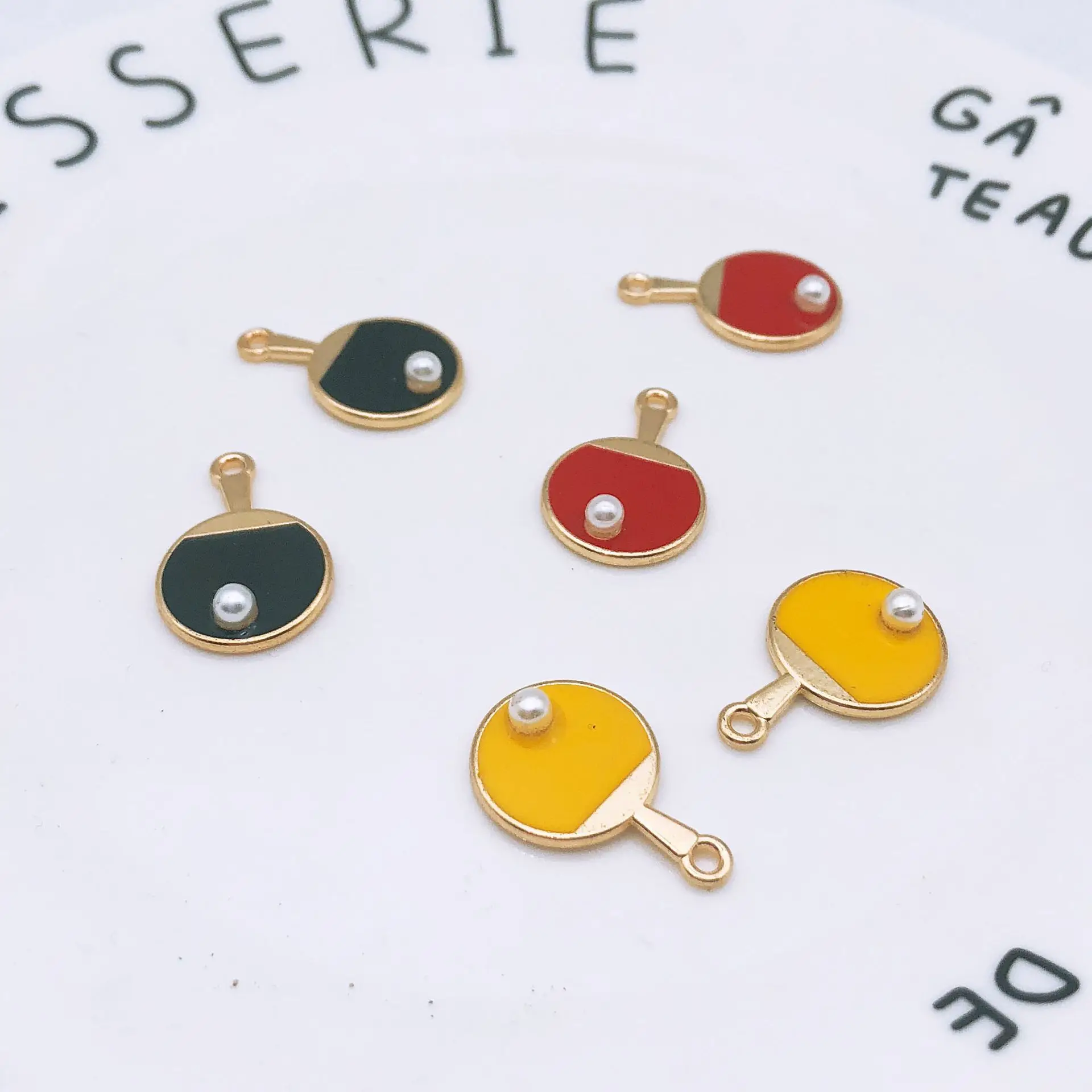 10 шт./лот спортивные эмалевые подвески в виде мяча для настольного тенниса модные