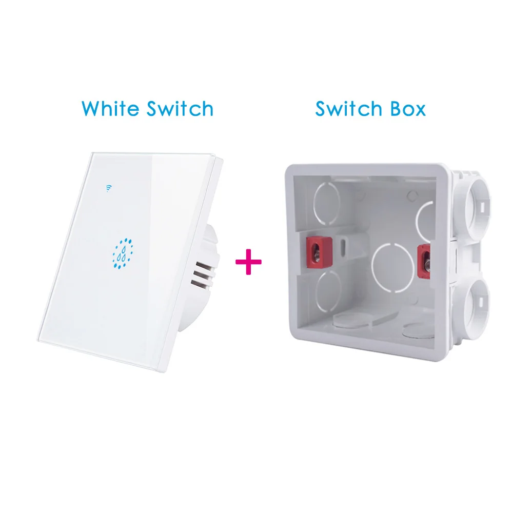White with Box Умный Wifi водонагреватель бойлер Переключатель ЕС Великобритания 20A черное стекло сенсорный переключатель Ewelink приложение Голосовое управление с Alexa Google Home - Цвет: White with Box