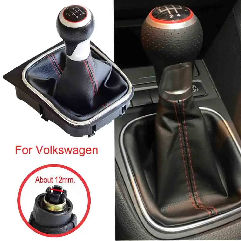 MT gear Stick Рычаг переключения передач ручка переключения с кожаным пылезащитным покрытием для Volkswagen VW Golf5 MK5 R32 для GTI 2005-2009
