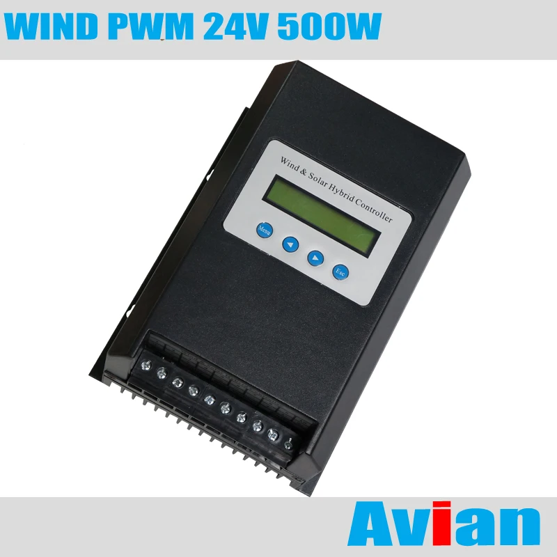 Контроллер генератора ветра 500 Вт 24 В с ЖК дисплеем|wind turbine controller|wind controller 24vwind |