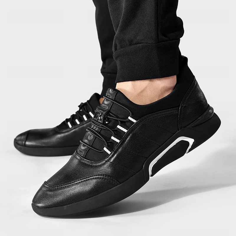 Men shoes casual fashion designer split leather for men breathable outdoor Slip on loafers sneakers Autumn men's L5 | Обувь