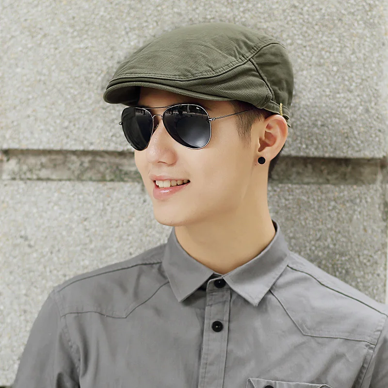 

55-59cm 60-63cm male Summer Plus Size Newsboy Caps Men Casual Ivy Hat Pure Cotton Flat Peaked Cap Women Big Size Beret Hats