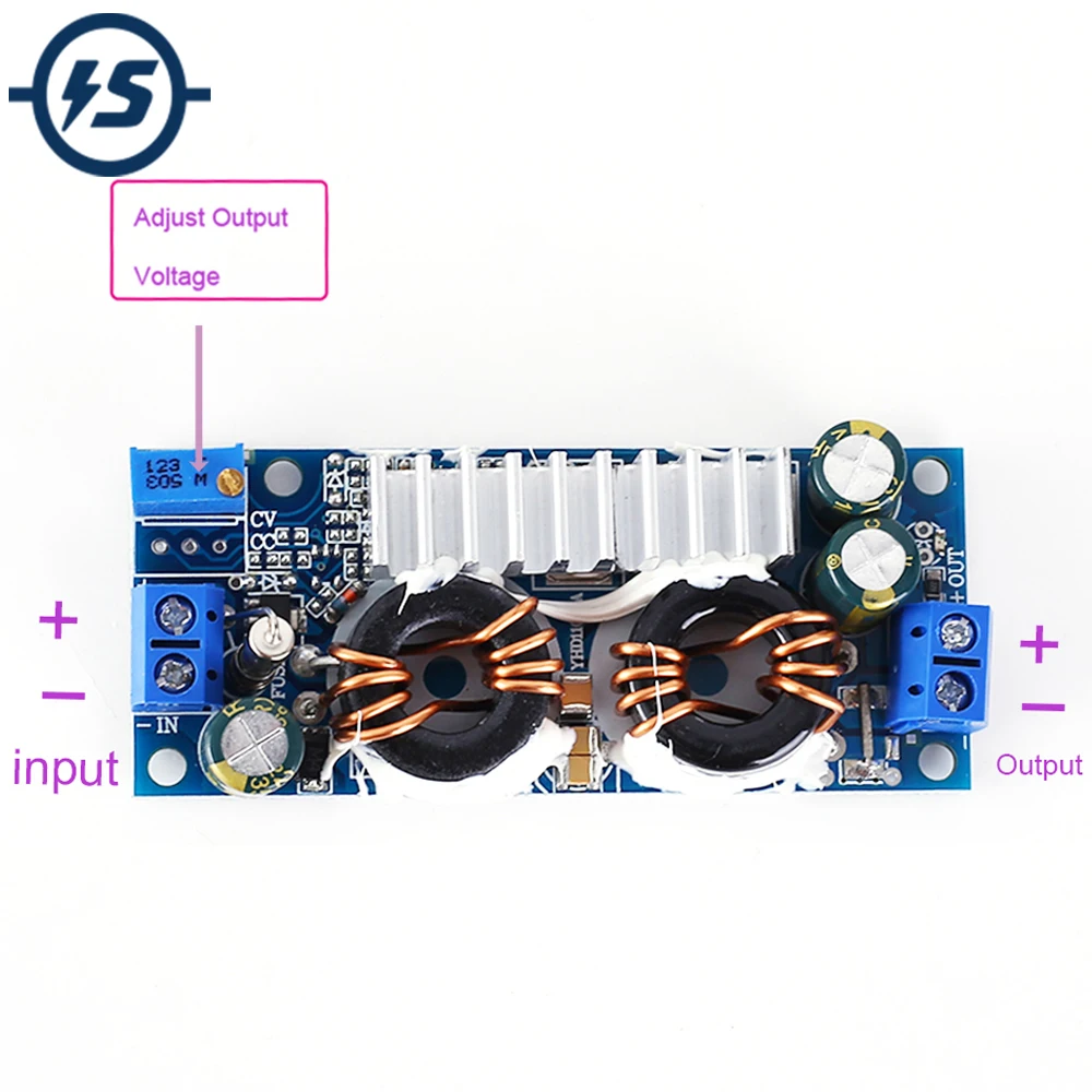 DC Автоматический Бак Boost модуль солнечной зарядки Регулируемый понижающий