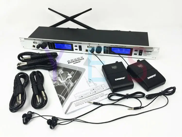 Высокое качество! В ухо монитор система 2 канала бодипак профессиональный