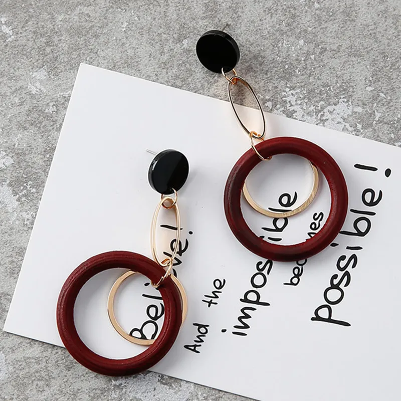 

2019 New Arrivals Women's Hot Fashion Exaggeration Big Circle Hollow Earrings Multicolor Acrylic Drop Earrings For Women Jewelry