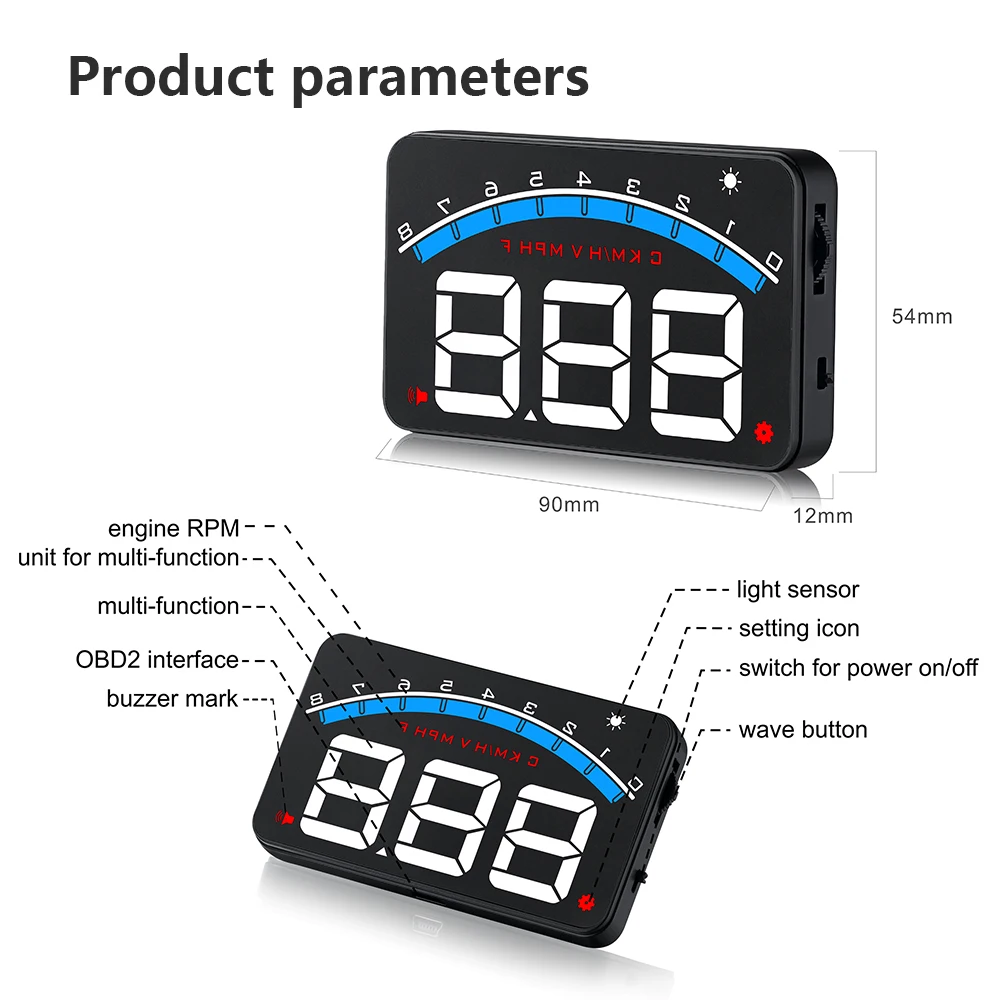 Проектор на лобовое стекло WiiYii M6 OBD2 проектор с большим цифровым номером система