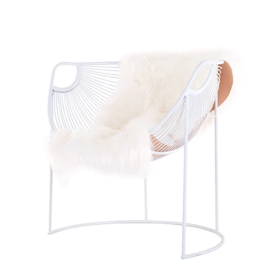 white chair iwth mat Нордический одноместный диван стул маленькая квартира гостиная спальня ленивый диван Золотой светильник роскошное Кованое железо кресло для отдыха - Цвет: white chair iwth mat