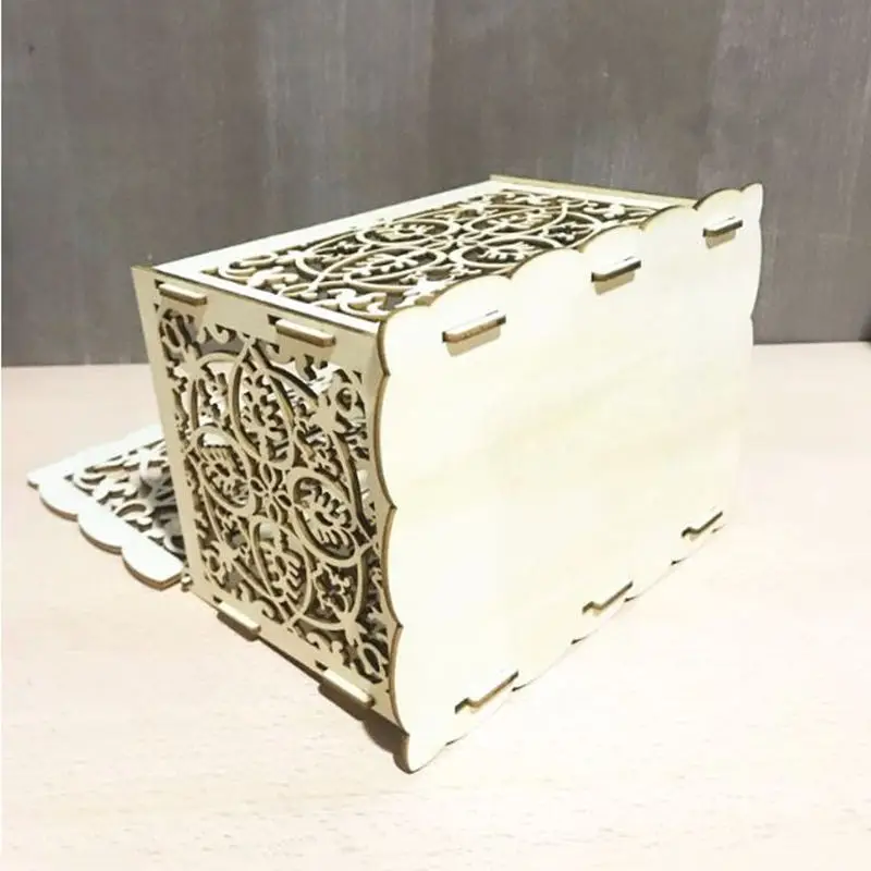 DIY коробка для свадебных подарочных карт деревянная копилка с замком красивые свадебные украшения принадлежности для дня рождения подарок