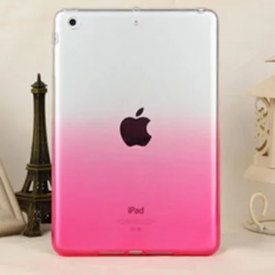 Градиентный Прозрачный чехол для iPad Air 2 Чехол конфетного цвета прозрачный силиконовый мягкий чехол тонкий чехол для iPad 6 - Цвет: Pink