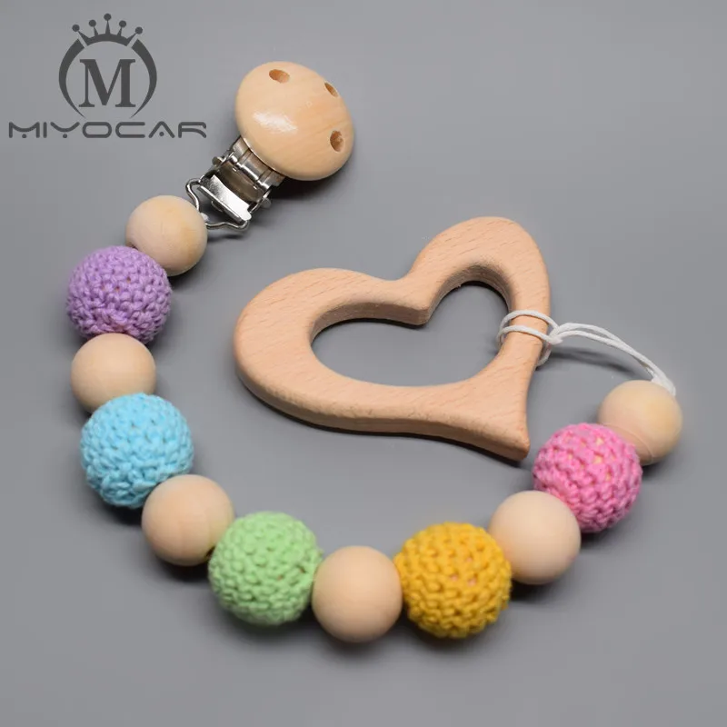 Природные безопасные красочные крючком бусины MIYOCAR безопасная деревянная