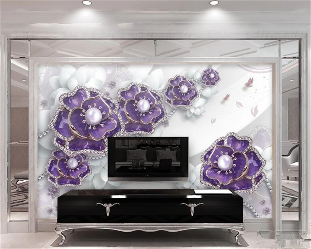 Красивые декоративные обои на стену высококачественные трехмерные цветы