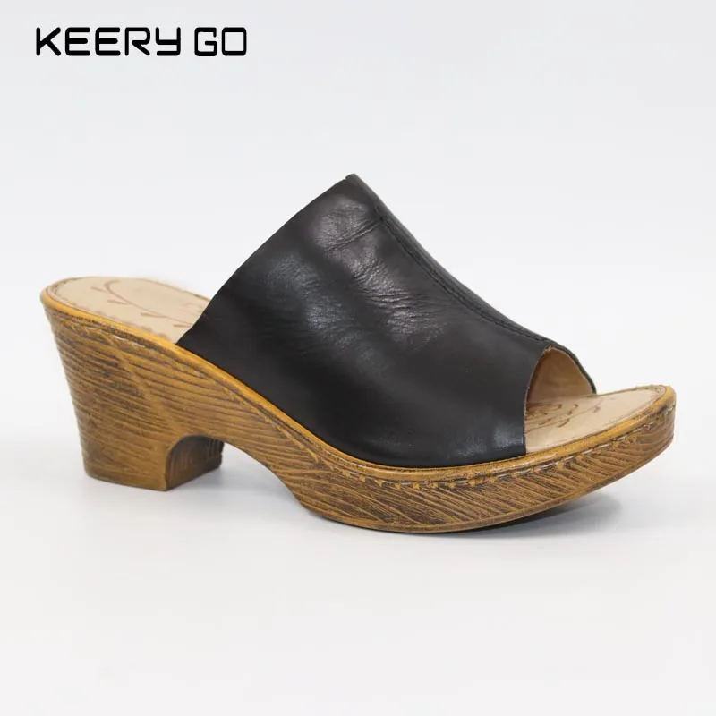 Женские Классические Кожаные босоножки на высоком каблуке|sandals leather|high-heeled