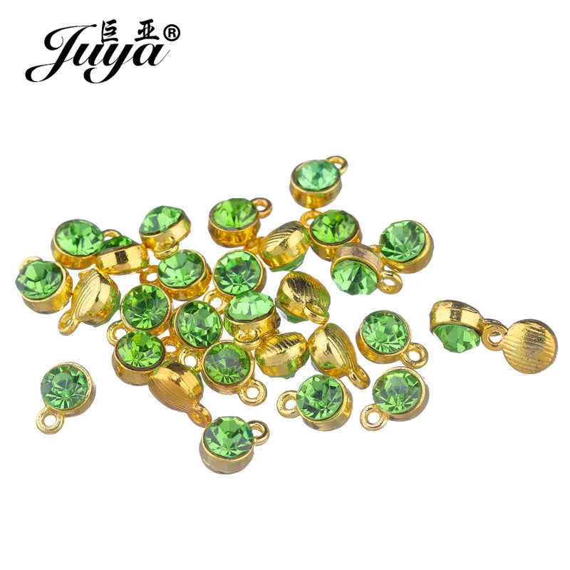 As picture JUYA 30 шт./лот ювелирные изделия DIY изготовление изделий красочный Хрусталь Камень Подвески ожерелье кулон браслет ручной работы аксессуары - Окраска металла: As picture