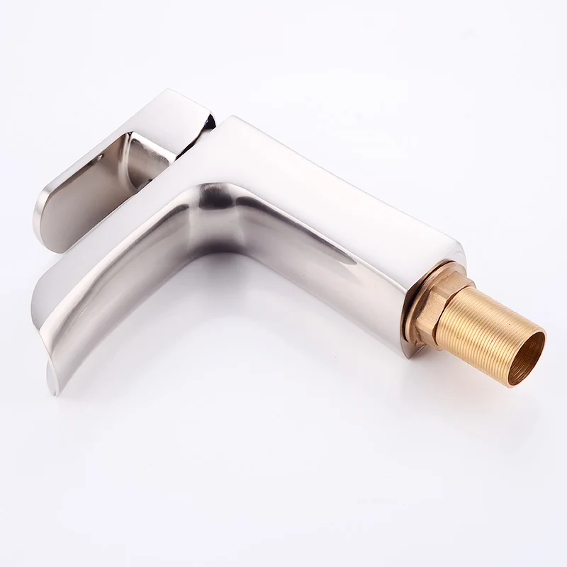 Новый кран для раковины Fapully ванной комнаты из нержавеющей стали никелевый