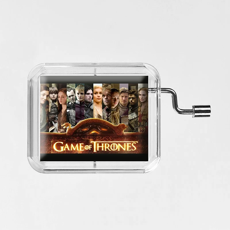 Game of Thrones Новинка, прозрачная квадратная Музыкальная шкатулка с изображением Игры престолов, ручная работа, вечерние, 18 нот, подарок H009 - Цвет: Game of Thrones