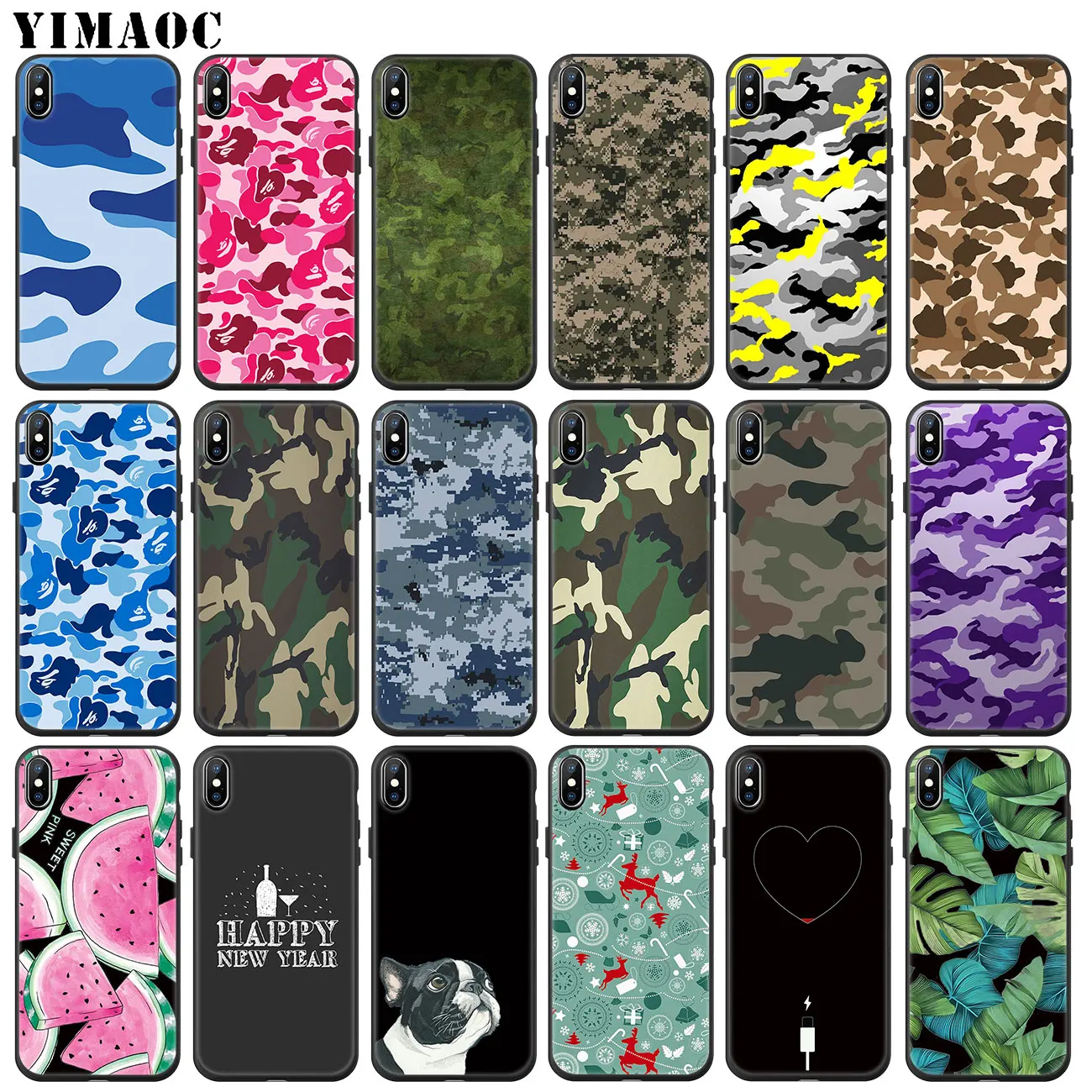 YIMAOC Камуфляжный узор армейский Мягкий силиконовый чехол для iPhone 11 Pro XS Max XR X 6 6S 7 8