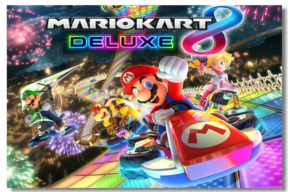 Пользовательские холщовые настенные Переводные картинки Mariokart 8 роскошный