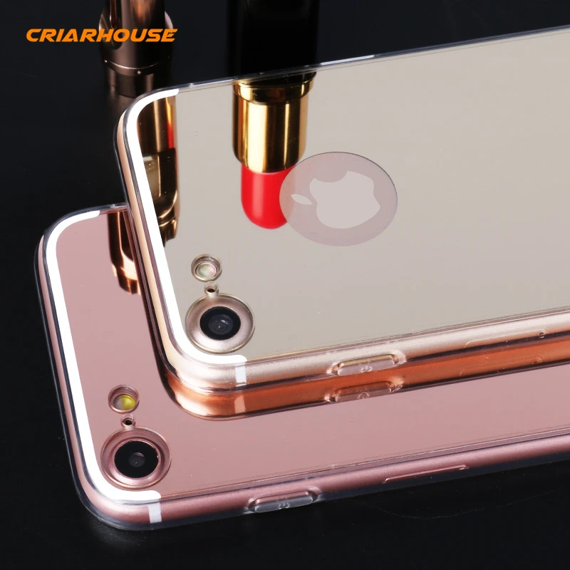 Cases For Apple iPhone X 4G 4 4s 5 5G 5s SE 6 6s 7 8 Plus Gold Mirror Plating Transparent TPU Soft Silicone Phone Case Cover |