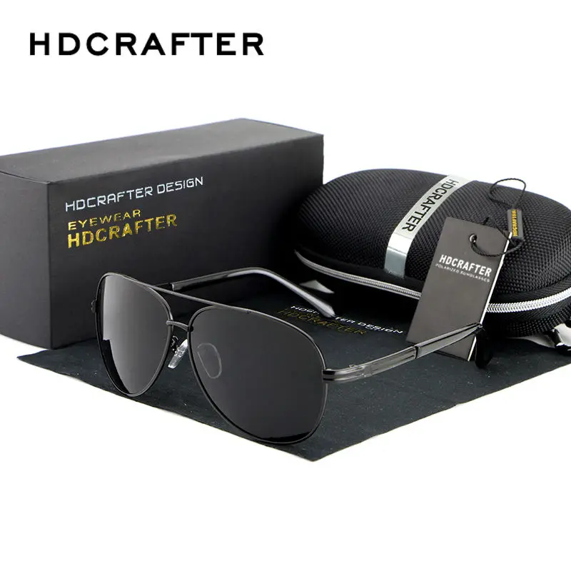 HDCRAFTER классические мужские поляризованные солнцезащитные очки металлическая