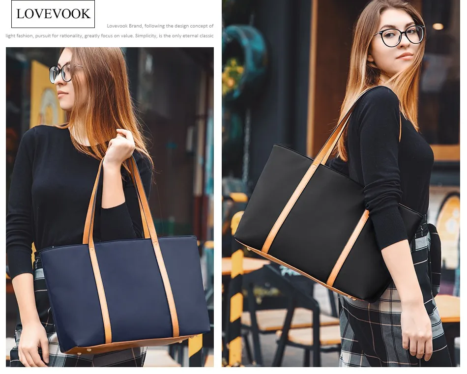 Lovevook large capacity shoulder bags women handbags high quality waterproof Oxford causal Totes for ladies minimalist tote bags