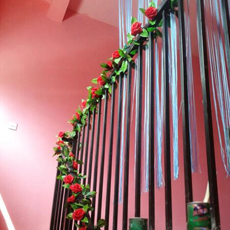 Adeeing 9 футов искусственные Искусственные Шелковые Розы Плющ лоза висячая