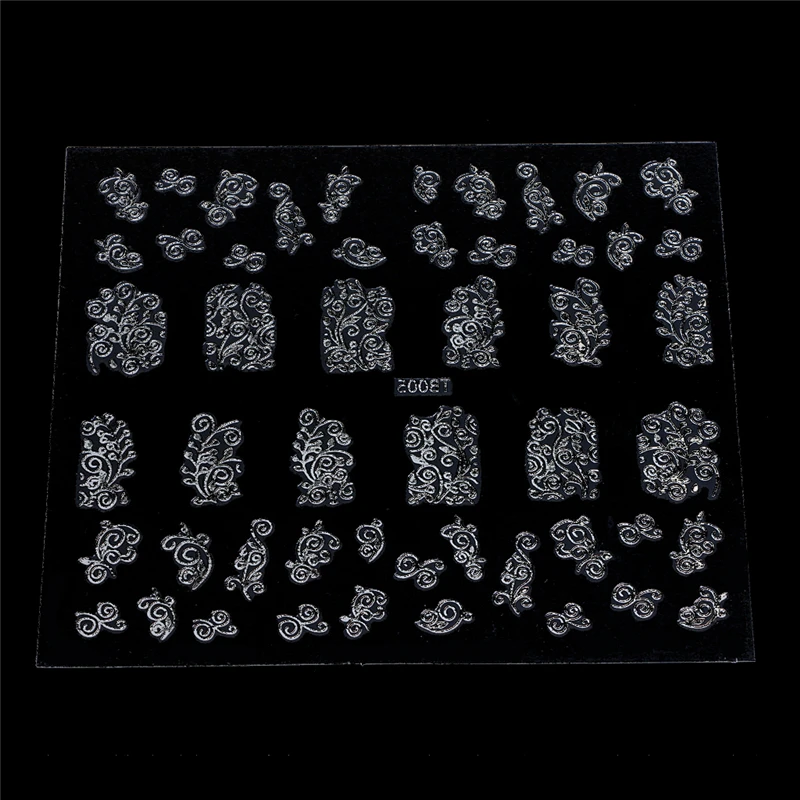 1 лист стикеры 3D на ногти Nail Art Наклейки Новое поступление Модные украшение для ногтей штампы маникюрные DIY золотые серебряные хрупкие инструменты