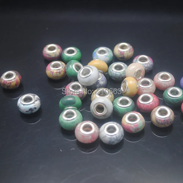 

50 Pieces/Lot, Big Hole Of Turquoisee Beads,Mix Colors,For charms bracelet making,Size: 8x14mm,hole diameter: 5mm