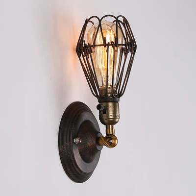 

Iron cage Pendant Light + ST64 Edison bulbs American country industrial restaurant bedroom foyer parlor Vintage pendant lamp
