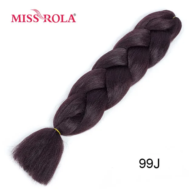 Miss Rola, 100 г, ультра большой Плетеный вязаный крючком, волосы для наращивания, 1 шт., 89 цветов, Ombre, синтетические, на крючках, косички, цвет волос - Цвет: T1B/4/30