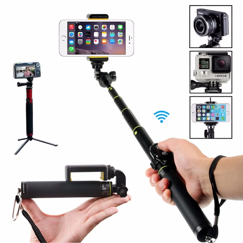 Раздвижная селфи Палка с Bluetooth портативный монопод мини штативом и кронштейном