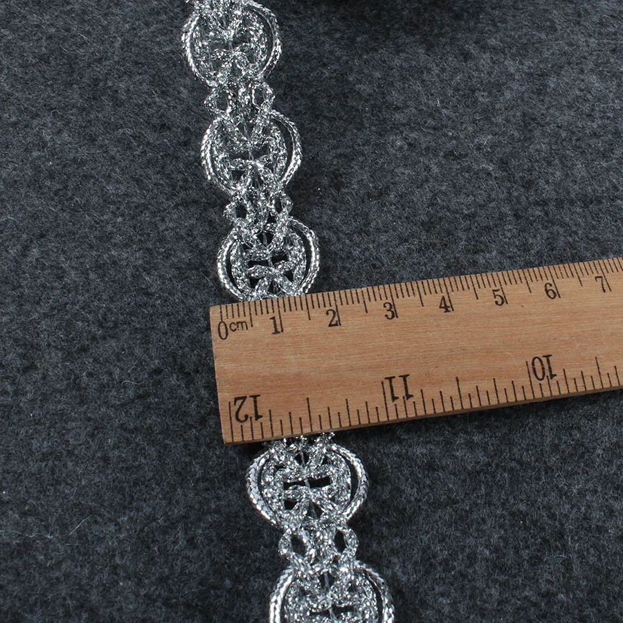 Silver A 5 ярдов/партия, золото, серебро, полиэстер, изгибы, кружево, украшение лентами для свадьбы, многоножка, плетеная, для шитья одежды, материалы ручной работы - Цвет: Silver A