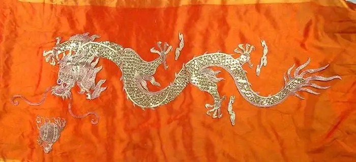 50*120cm large golden dragon paillette embroidery on mesh cloth applique raw material for classic or performing clothes making | Дом и сад