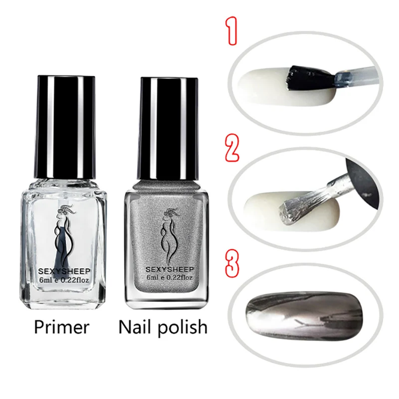 1/2 Pcs Mirror Effect Metallic Nail Polish Purple Rose Gold Silver Chrome Art Varnish For Nails Manicure Lacquer Set | Красота и