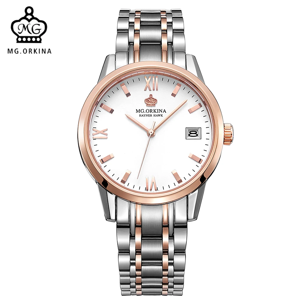 Роскошные мужские часы MG.ORKINA с сапфировым стеклом японские кварцевые Movt чехлом