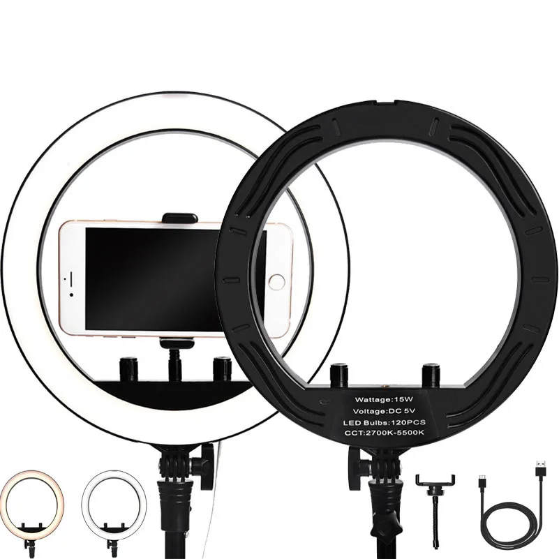 Fosoto фотографическое освещение 26 см Led Selfie кольцо свет 2700 5500 K фотостудия для