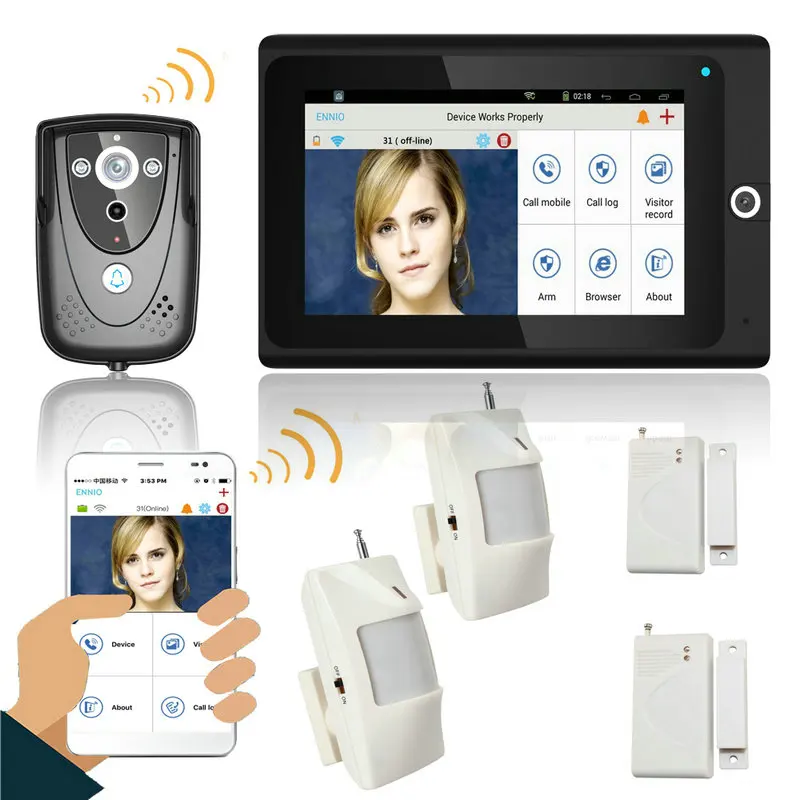 MOUNTAINONE популярный 7 &quotWiFi беспроводной видео домофон дверной звонок ip камера PIR ИК