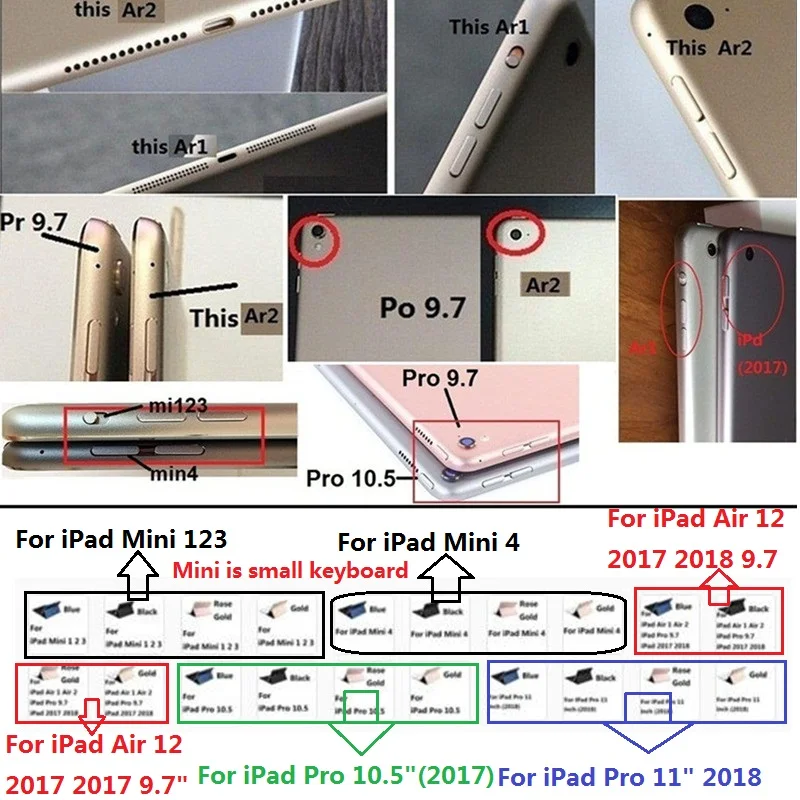 Ультратонкий беспроводной Bluetooth чехол-клавиатура для iPad Mini 12345 Air12 iPad 9,7 Pro 10,5 11 дюймов Air 10,2