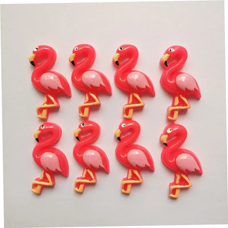 Red 8 Pieces 8 шт слизи амулеты Розовый фламинго смолы Flatback клейкие аксессуары бусины для рукоделия Скрапбукинг поделки - Цвет: Red 8 Pieces