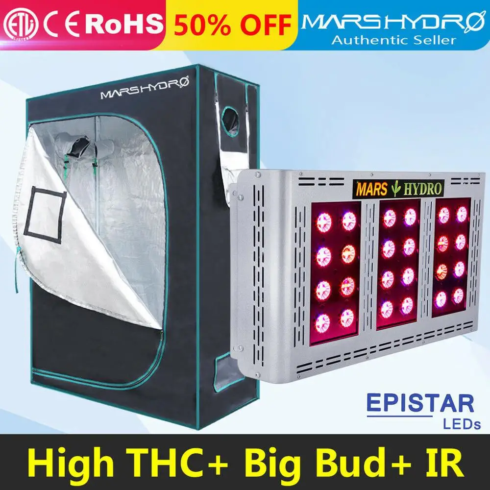 Mars hydro Pro II led 600 полноспектральный светильник для выращивания и 120x60x180 см Крытый Гидропоника система тент для выращивания сада