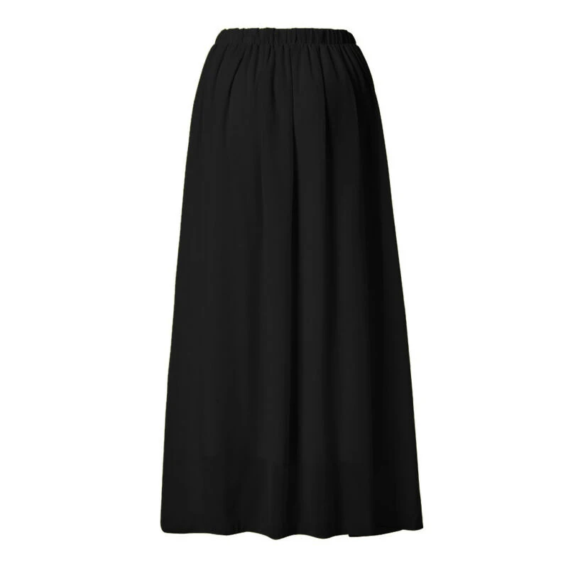 Ladies Stylish Casual Solid Color Long Chiffon Swing High Waist Summer Boho Sexy | Женская одежда