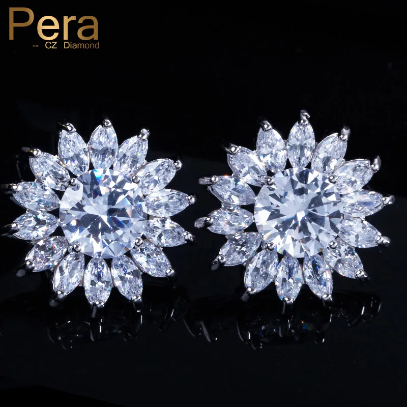 Pera новинка модные большие солнцезащитные в форме цветка с кубическим цирконием