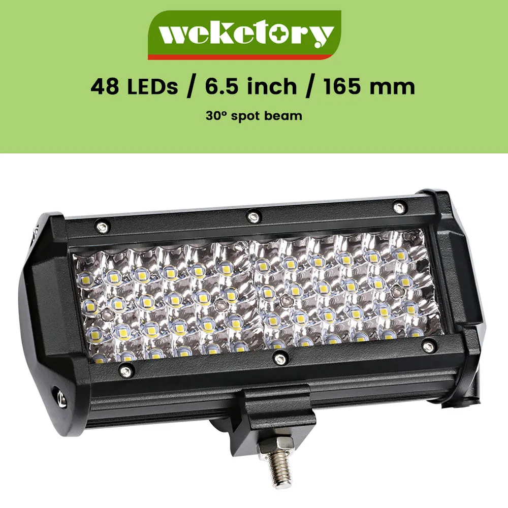 Weketory Quad рядов 4-44 дюйма светодиодный бар светодиодный светильник бар для автомобиля Трактор Лодка OffRoad бездорожье 4WD 4x4 грузовик внедорожник ATV дальнего света 12V 24V - Цвет: 7 inch spot