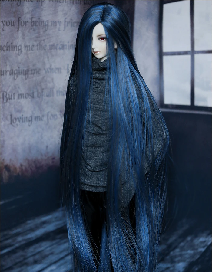 D01-P102 детская игрушка ручной работы 1/3 1/4 аксессуары для кукол BJD/SD кукла парик средней длины прямой Черный Рок цвет 1 шт