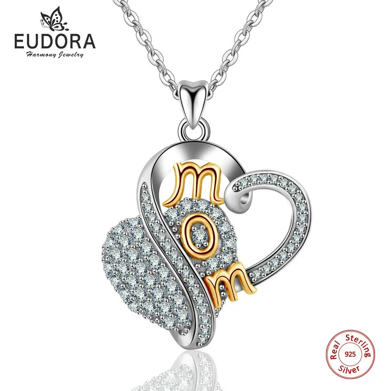 Серебряное женское ожерелье подарок на день матери подвеска в виде сердца 18