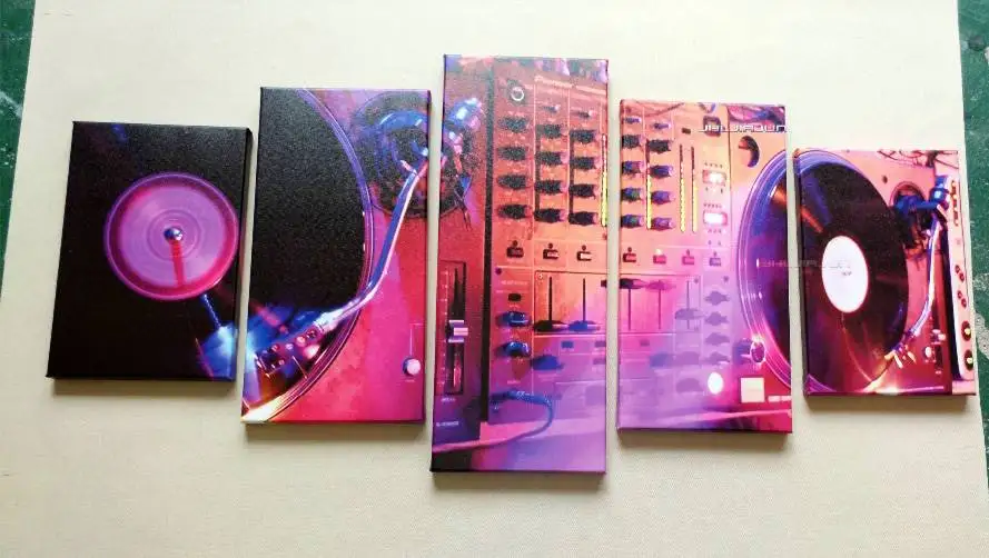 

Dj Night Club Of Mural Bar Production Wholesale Canvas Print Poster 5 Piece Canvas Art Music Dance Hall Modern The Bar Wall