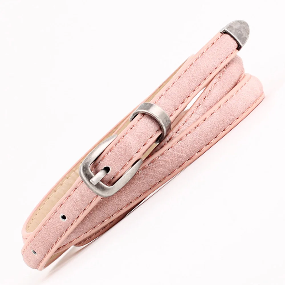Pink Женский винтажный обтягивающий ремень с пряжкой из искусственной кожи, Джинсовый пояс BLTYN0505 - Цвет: Pink