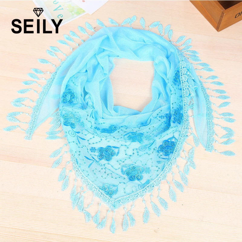 Винтажный вышитый цветок с блестками кисточка вязание крючком длинный шифоновый